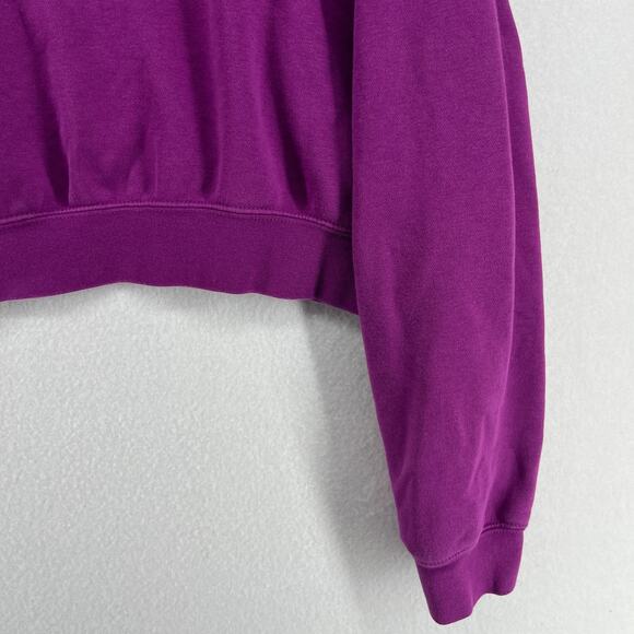 NIKE Hoodie Womens M Sportswear Club Fleece Pullover Cropped Sweatshirt Purple - Picture 11 of 16